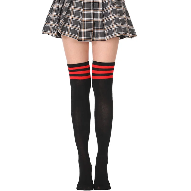 Sexy Socks Striped Long Socks Women Long Stockings Warm Thigh High Ladies Girls New Fashion Striped Knee Sock 2020