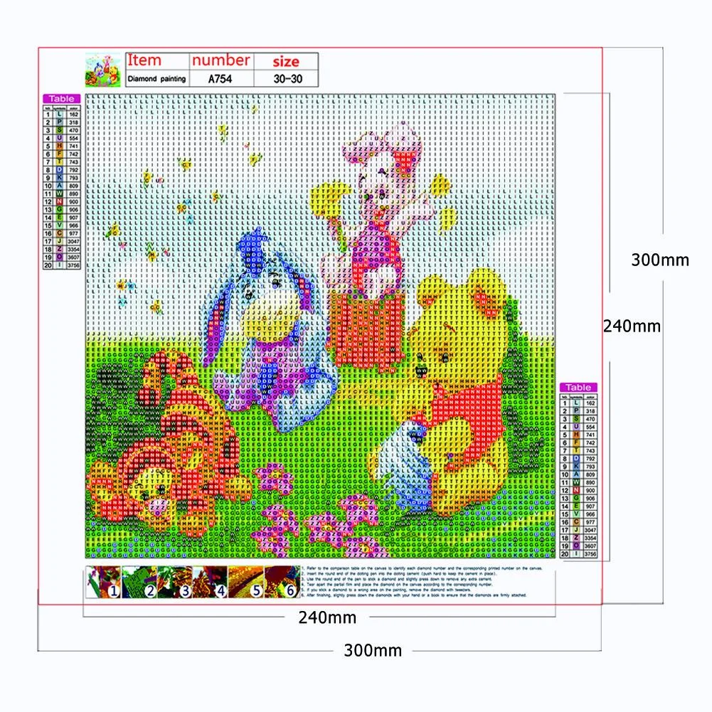 Diamond Painting - Full Round Drill - Winnie the Pooh(30*30cm)