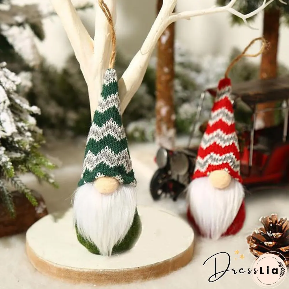 Nordic Style Wide Applying Long Mustache Handmade Santa Elf Hanging Christmas Ornaments