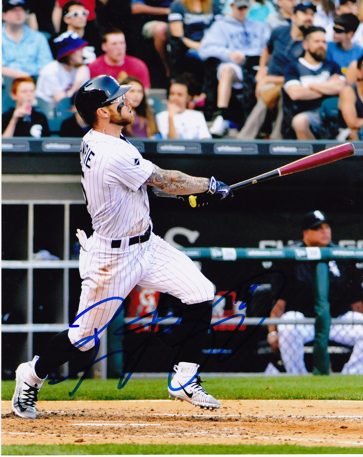 BRETT LAWRIE CHICAGO WHITE SOX ACTION SIGNED 8x10