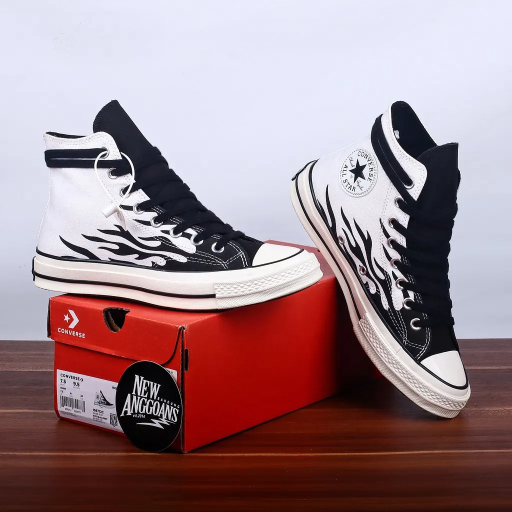 Chuck 70s High Motif Flame Archive Top White Black Egret - All Star