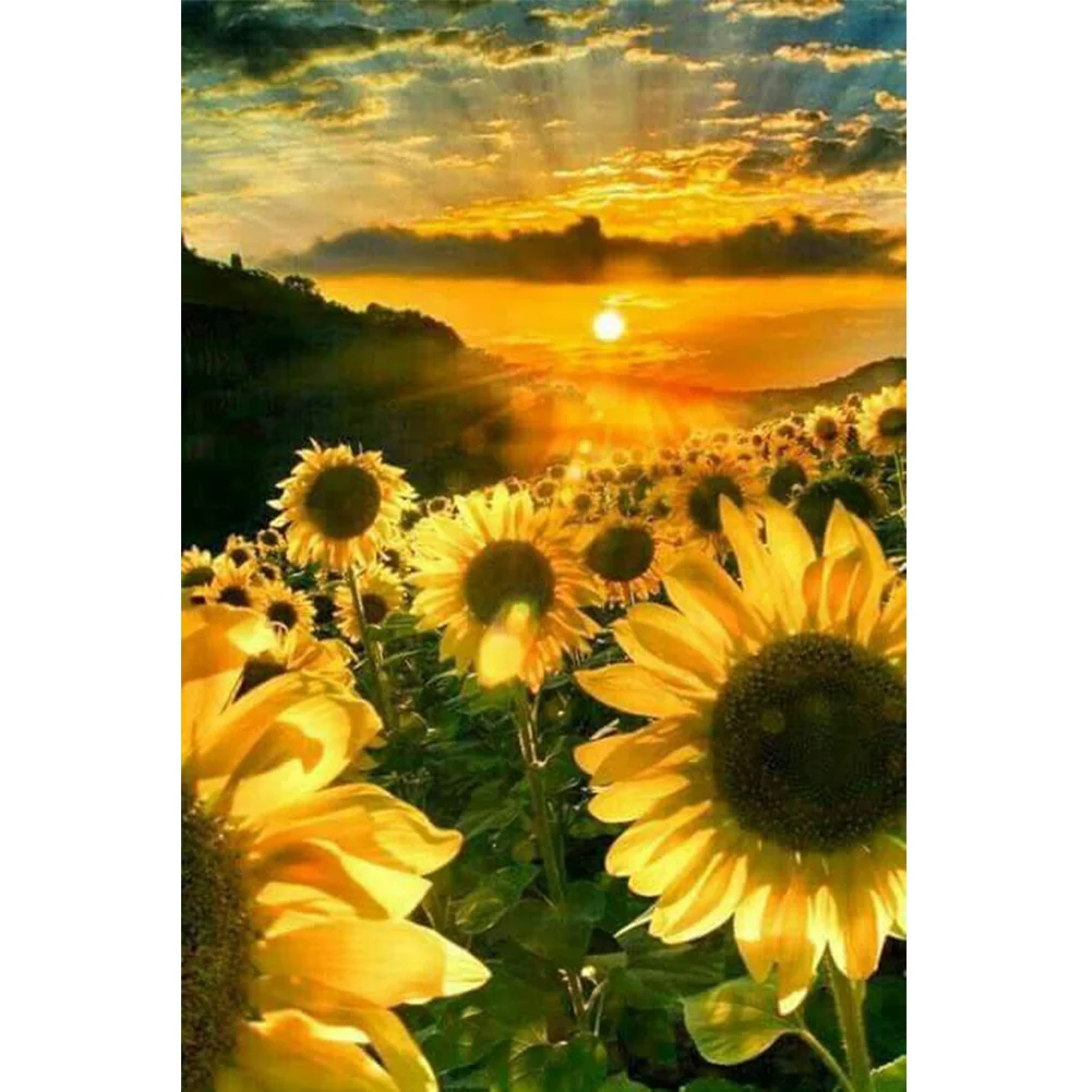 Sunset Flower - Full Round - Diamond Painting(30*40cm)