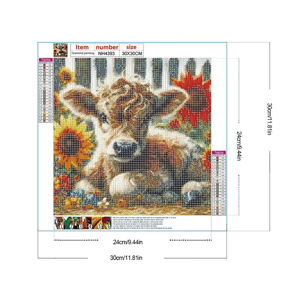 Diamond Painting - Full Round Drill - Highland Cattle(Canvas|30*30cm)