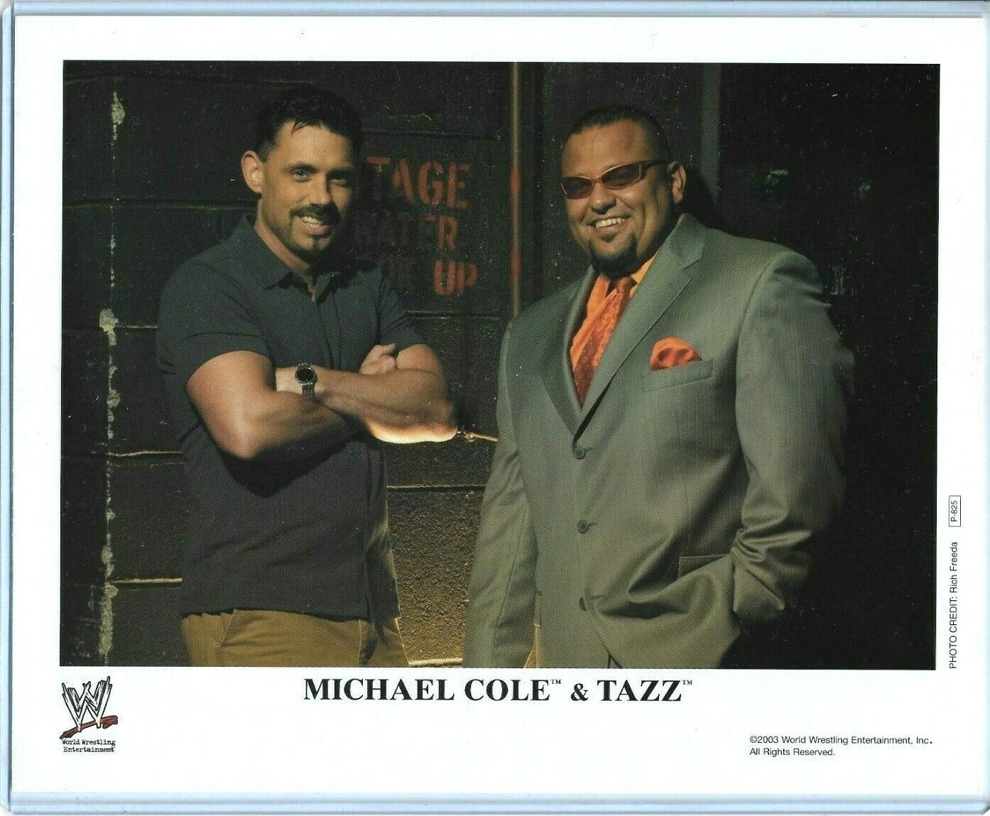 WWE MICHAEL COLE AND TAZZ P-825 OFFICIAL LICENSED ORIGINAL 8X10 PROMO Photo Poster painting RARE