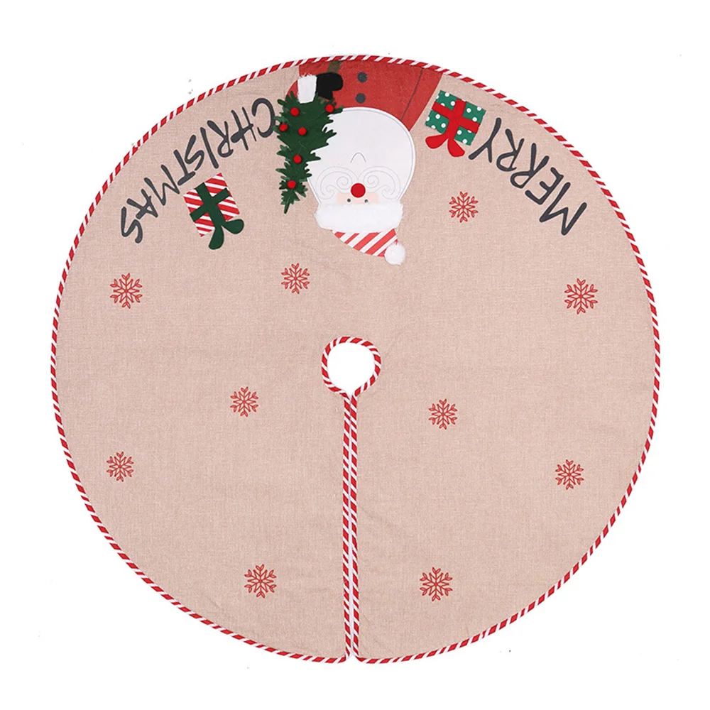 New linen snowman old man tree skirt tree bottom decoration
