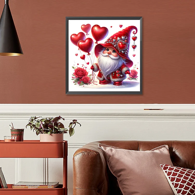 Diamond Painting - Full Round - Valentines Day Gnome(30*30cm)-1119655.08