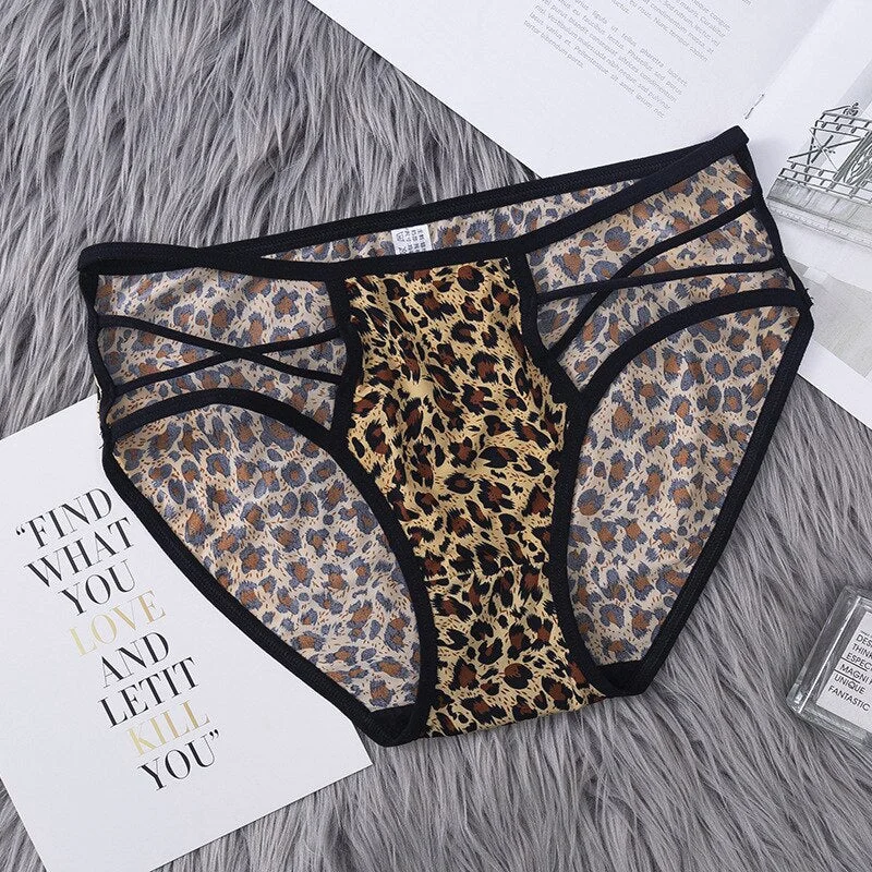 2020 new fashion women sexy leopard lace panties seamless underwear panties for girls leopard ice silk bikini bikini cotton C tr