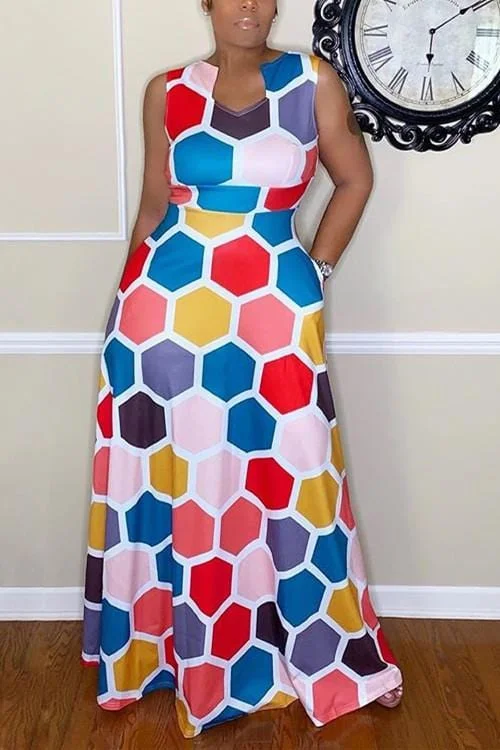 Sexy Fashion Printing Sleeveless Dress