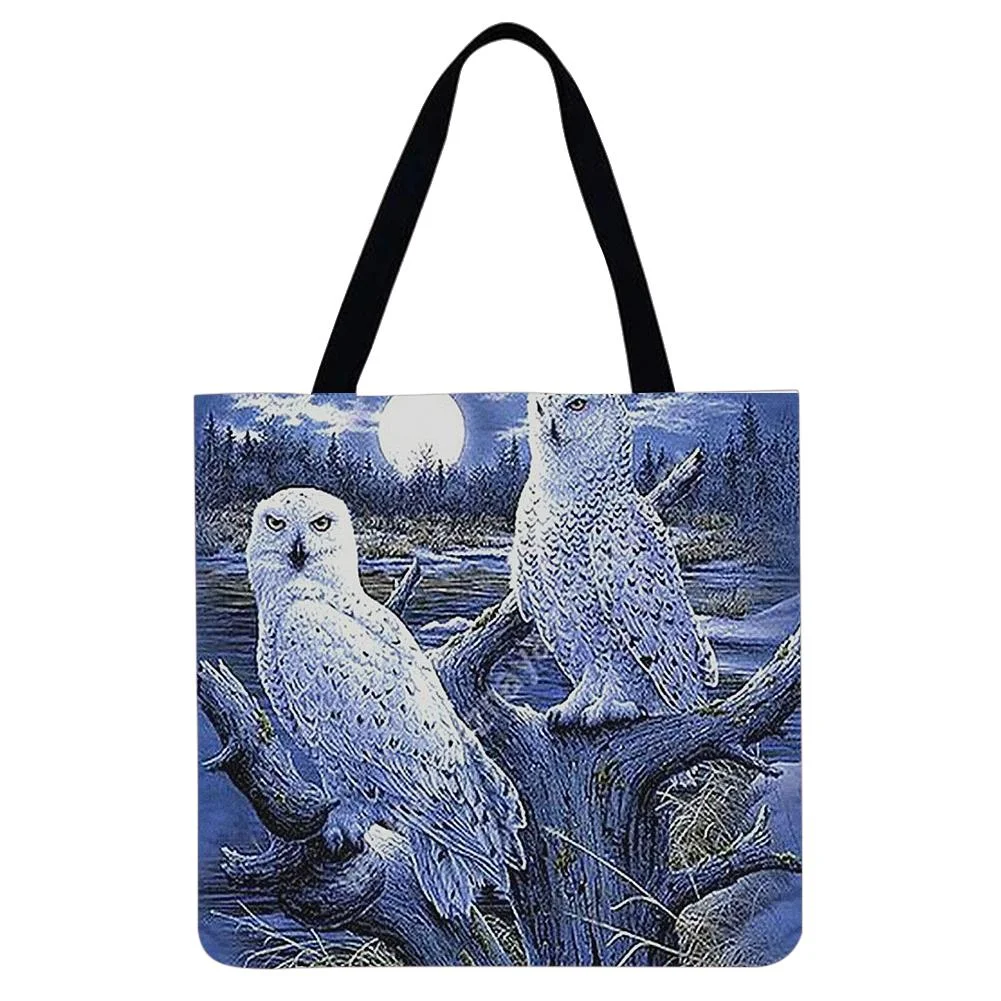 Linen Tote Bag -  Owl