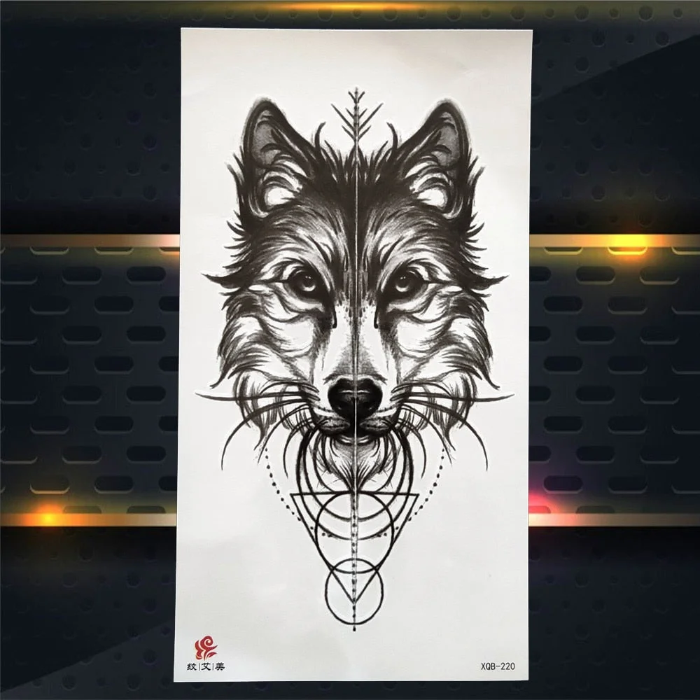 Tribal Dreamcatcher Fake Temporary Tattoo For Women Men Wolf Henna Feather Tattoos Sticker Watercolor Compass Waterproof Tatoos