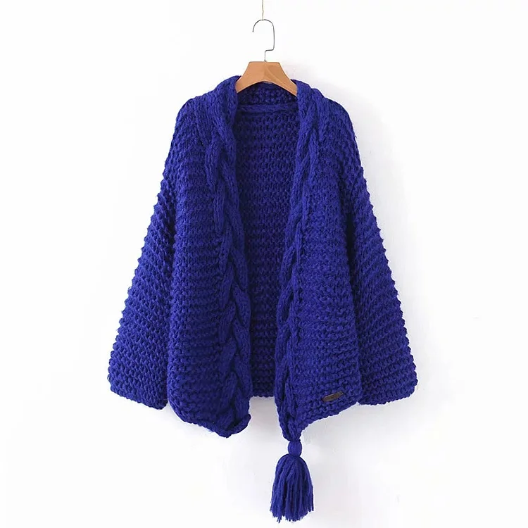 Chunky Wide Long Sleeve Knit Cardigan