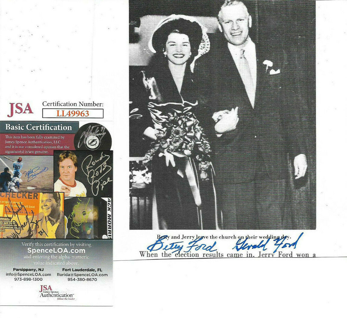 Gerald & Betty Ford Authentic Signed Magazine Page Photo Poster painting Autographed, JSA COA