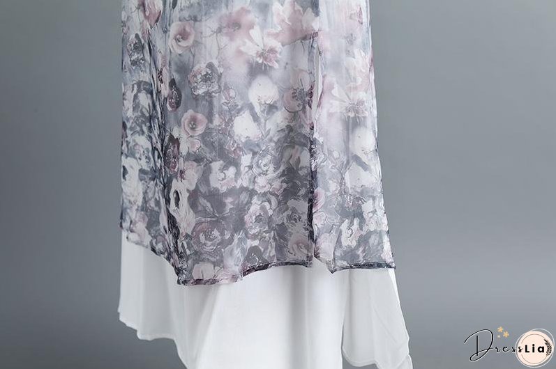 Women Sleeveless Printed Patchwork Pullovers Dress