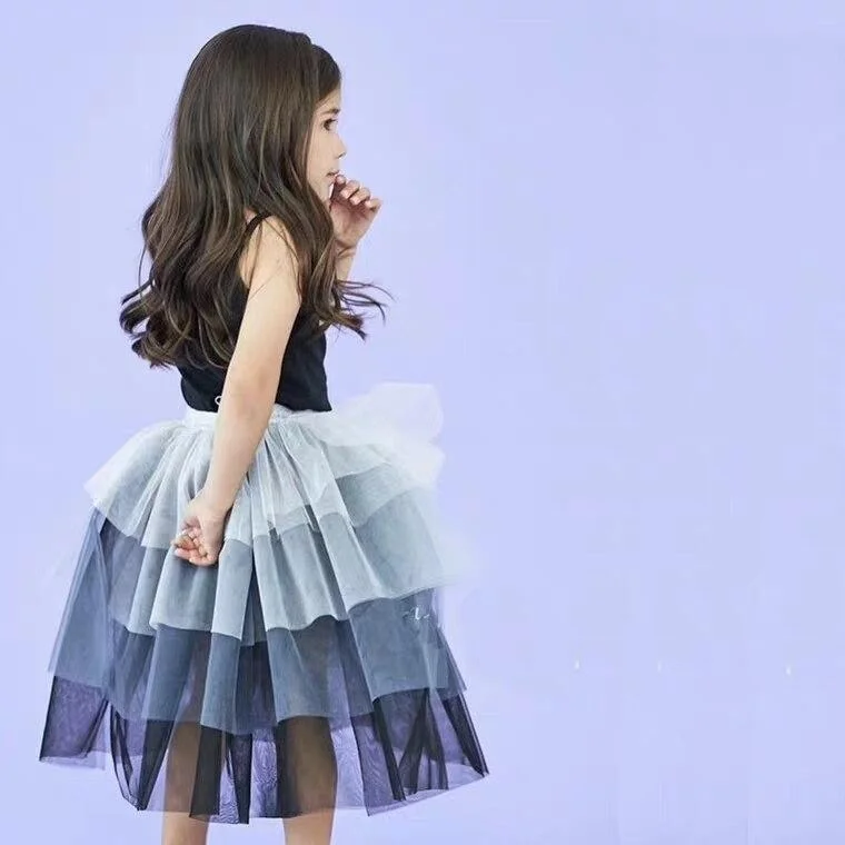 Lace Princess Dress For Girls Summer Short Sleeve Ruffle Dresses Up Kids Children Star Sequin Tulle Layers Wedding Party Costume