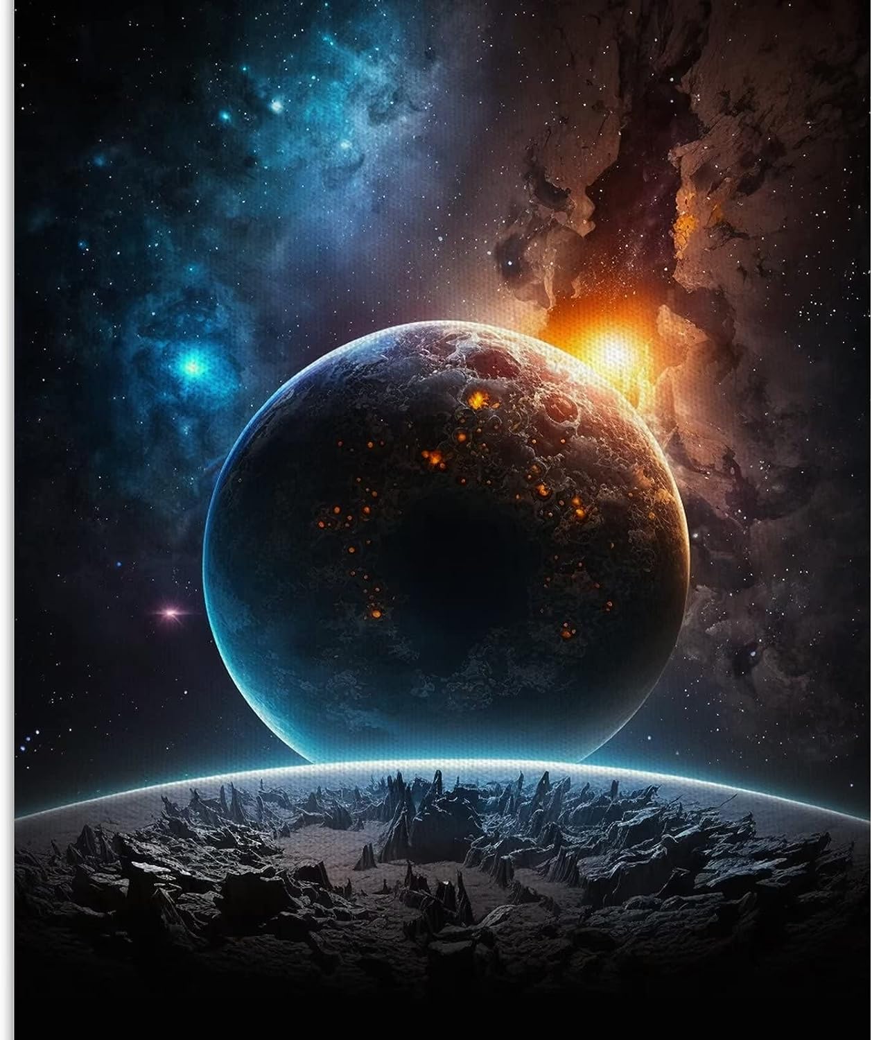 Space Canvas Wall Art Pictures for Wall Canvas Wall Art for Living Room Bedroom Office Wall Decorations Prints and Posters Artwork for Home Decor Frameless 12x18inch Space E