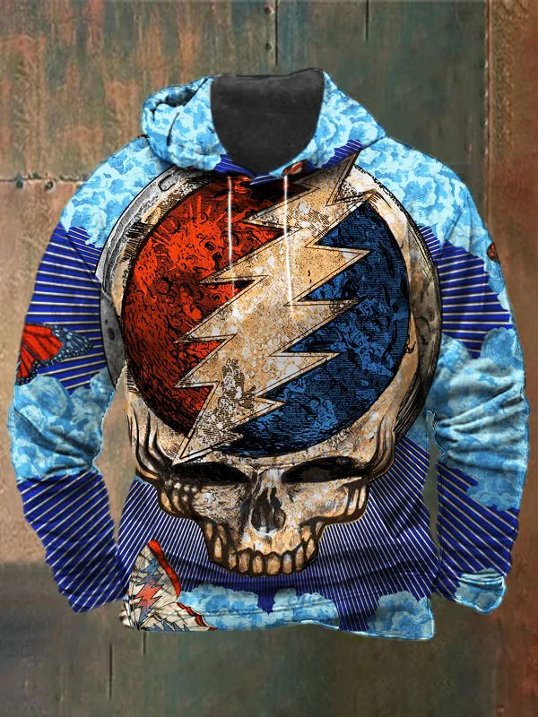 Unisex Skull Print Heavyweight Hoodies