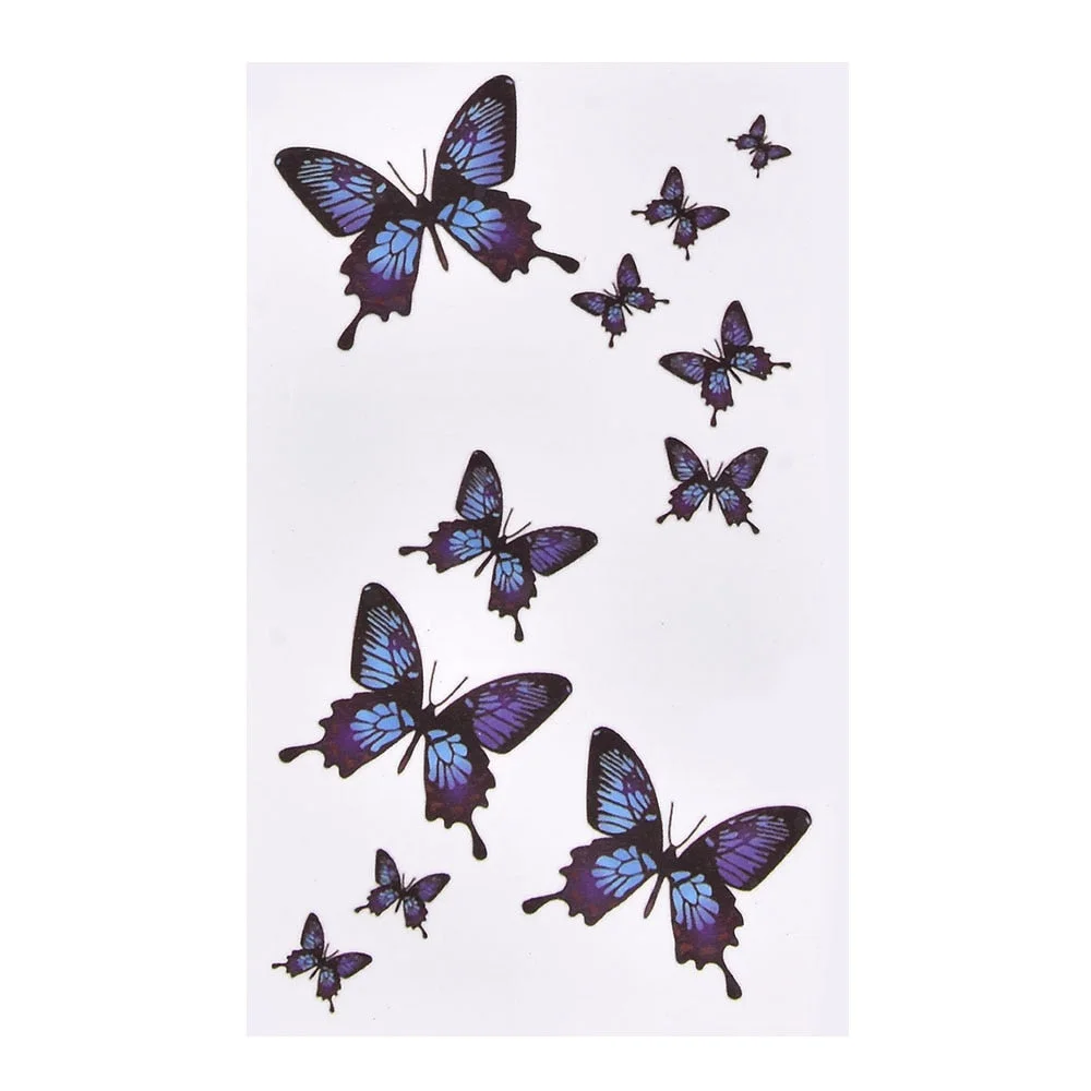 Small Waterproof Temporary Tattoo Sticker Butterfly Fake Tatto Flash Tatoo Leg Arm Hand Foot Clavicle Tatouage for Girl Women