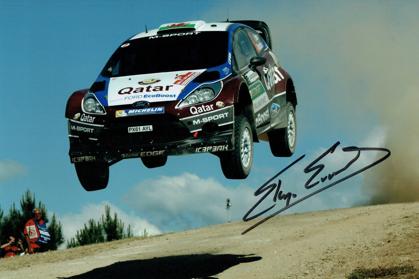 Elfyn EVANS WRC Welsh Rally Ford DRIVER SIGNED AUTOGRAPH 12x8 Photo Poster painting AFTAL COA