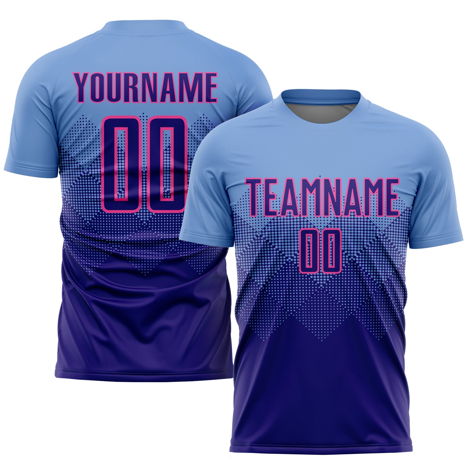 Custom Light Blue Purple-Pink Sublimation Soccer Uniform Jersey | captainssportss.com