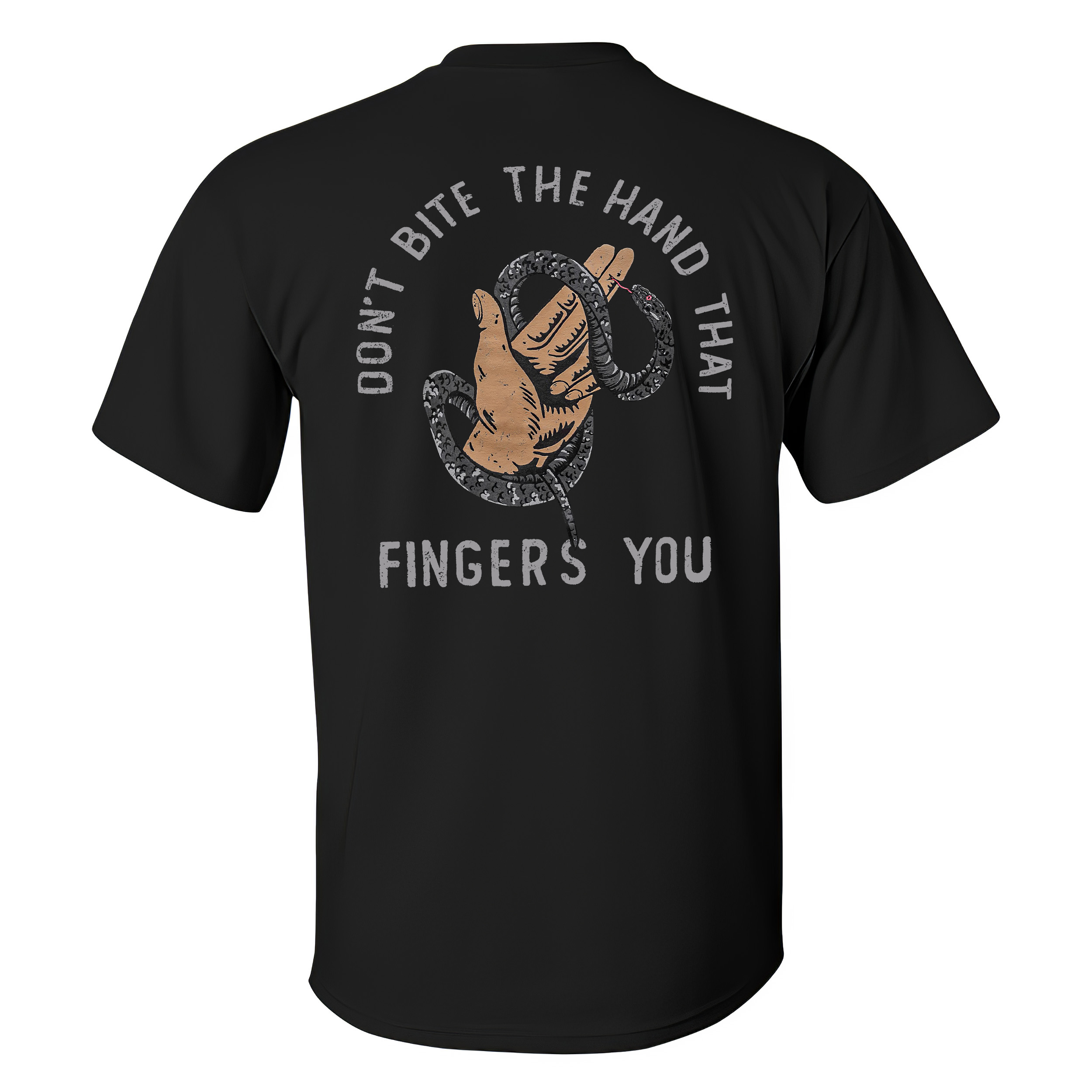 Don't Bite The Hand That Fingers You Printed Men's T-shirt - Livereid