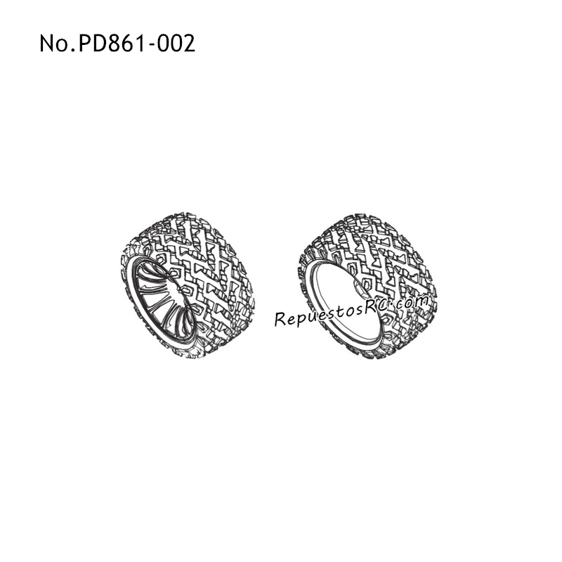 PD RACING TR10-4S Piezas Neum&aacute;tico PD861-002
