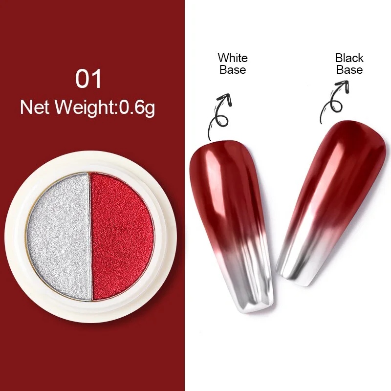 6Colors Laser Holo Aurora Solid Mirror Nail Glitter Powder Nails UV Gel Polish Holographics Pigment Nail Art Decorations-Nail Inspo