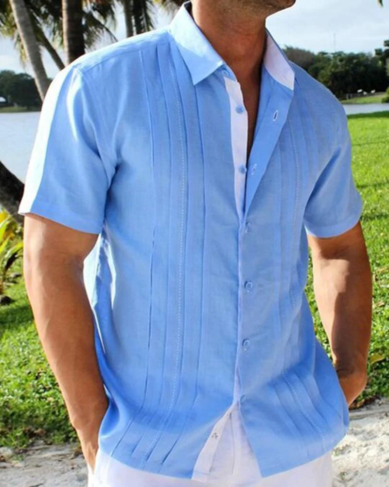 Men's Casual Folding Shirt Short Sleeve-05