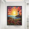 Sunrise Sea Lighthouse-Full Round Diamond Painting 50*65CM