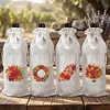 4 Pack DIY Rhinestone Drawstring Wine Gift Bags,  Diamond Painting Wine Decor Bag for Festival Gift Home Table Decor(Maple leaves)