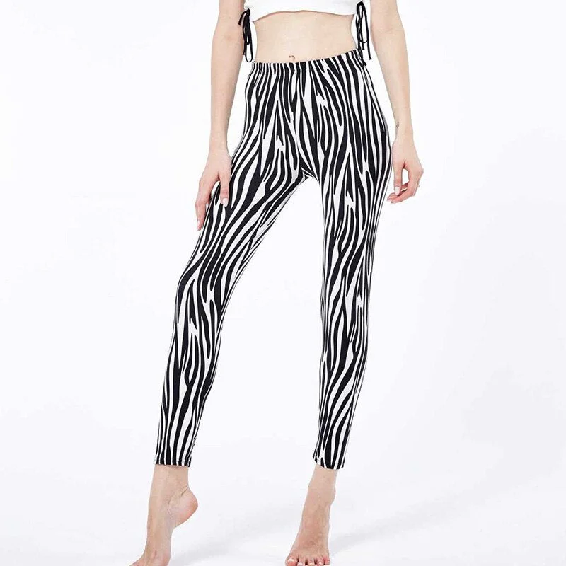 CUHAKCI Polyester High Quality Stretchy Workout Leggings Women Printed Outwear Running Leggins Ankle Length Leggings