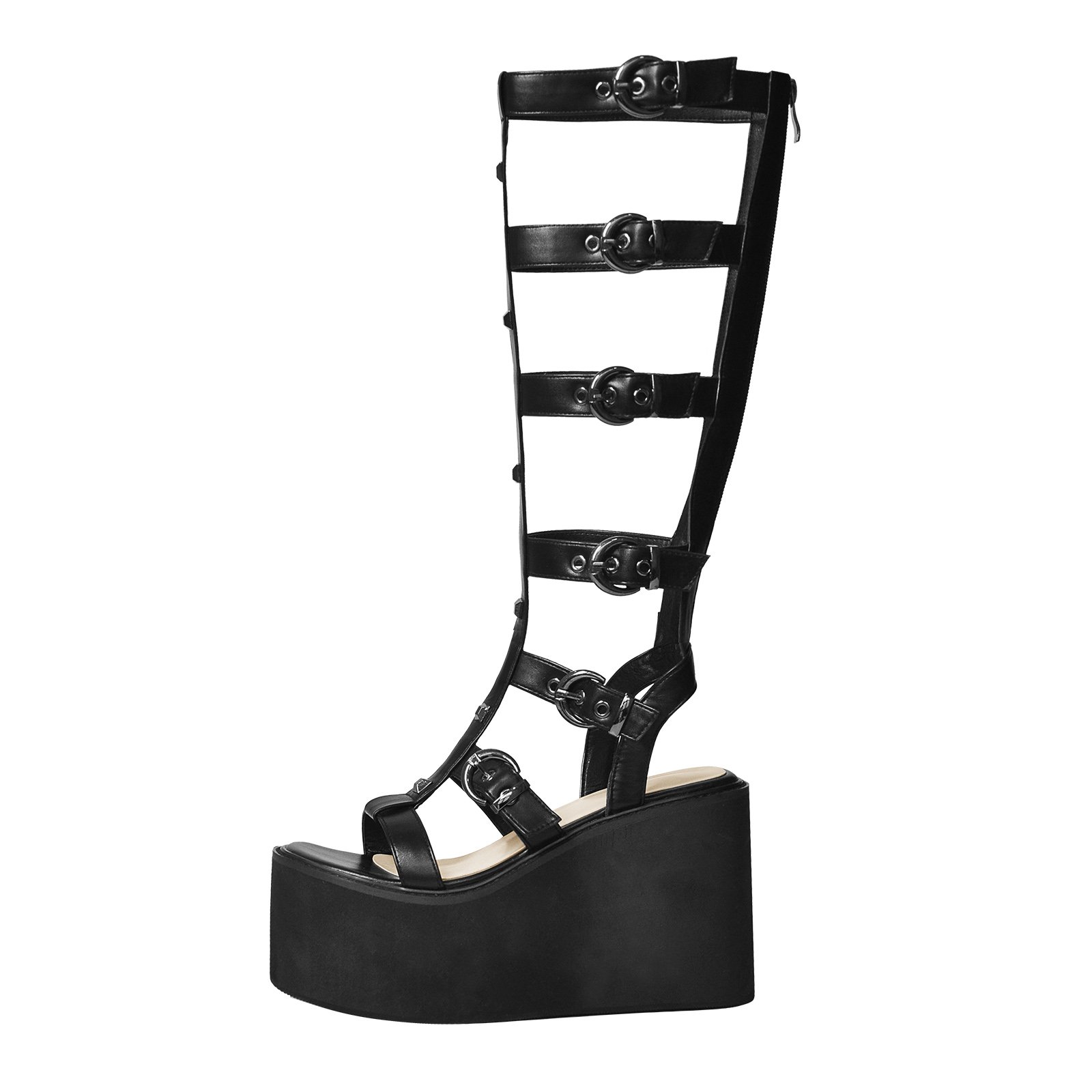 Wedge Platform Multiple Buckle Sandals