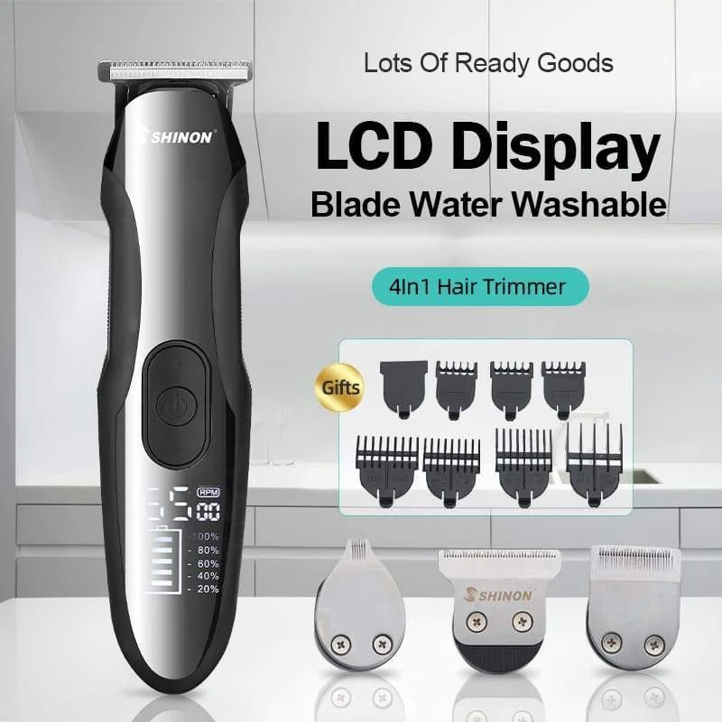 4 in 1 Men's Hair Clipper With LCD Display