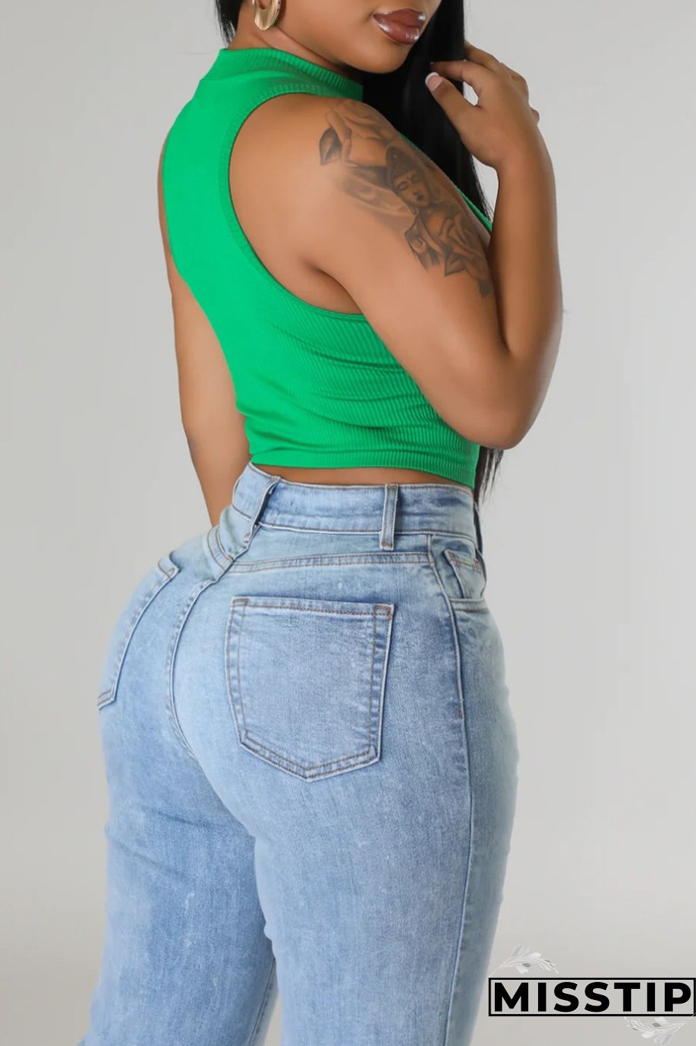 Black Casual Solid Basic Half A Turtleneck Tops