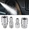 4Pcs High Pressure Washer Adapter Set Stainless Steel 1/4 Quick Plug Connector