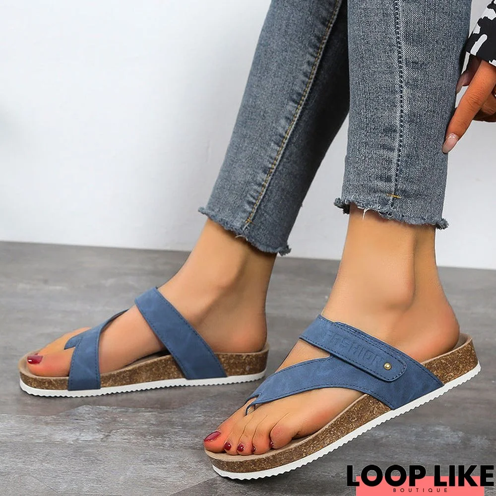 Outdoor Daily Casual Beach Shoes: Women's Flat Sandals Flip Flops Slippers