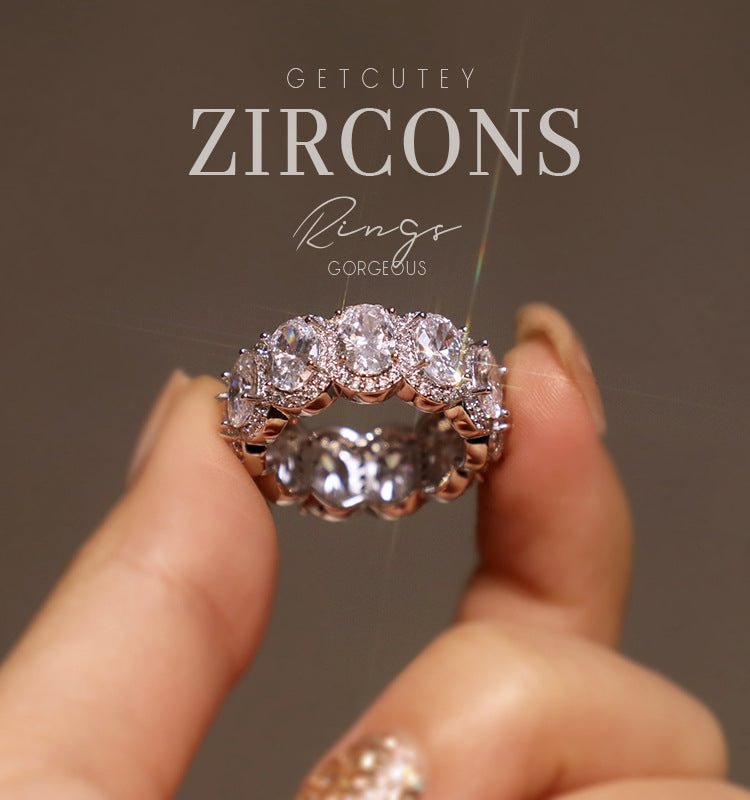 Lace Oval Full Zircon Ring