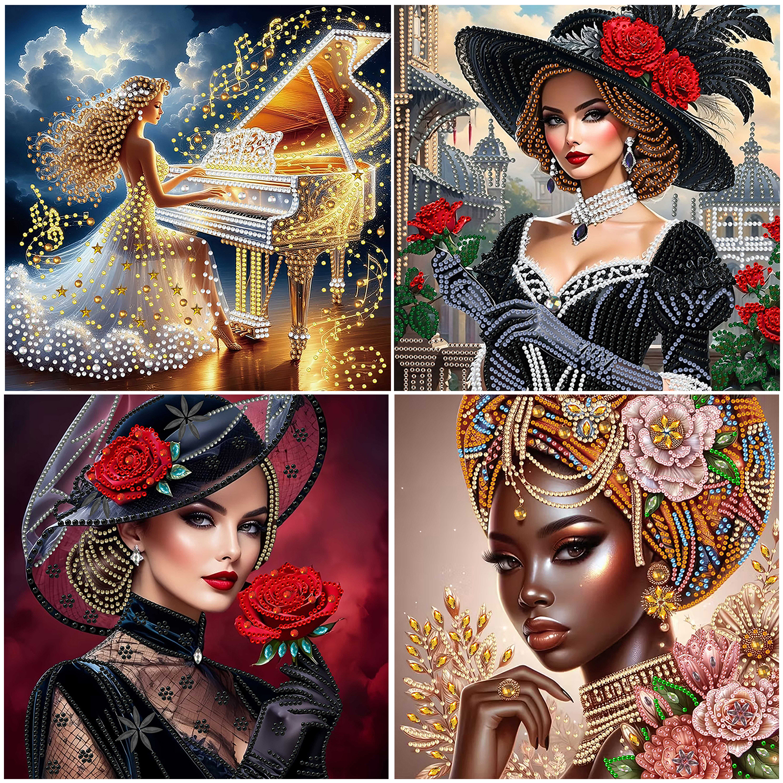 Beauty - Partial Special Shaped Drill Diamond Painting - 30*30CM(Canvas)