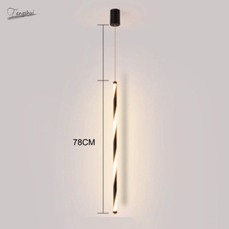 Nordic Minimalist Lines Light Fixture Modern Design LED Cafe Loft Living Dining Room Hanging Lamp Study Bedroom Decor Luminaria
