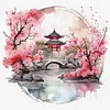 Pavilions-11CT Stamped Cross Stitch 40*40cm/15.75*15.75in