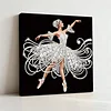 (25x25cm)DIY Ballet Girl Framed Handmade Pearl Painting Art Craft Kit Living Home Decor