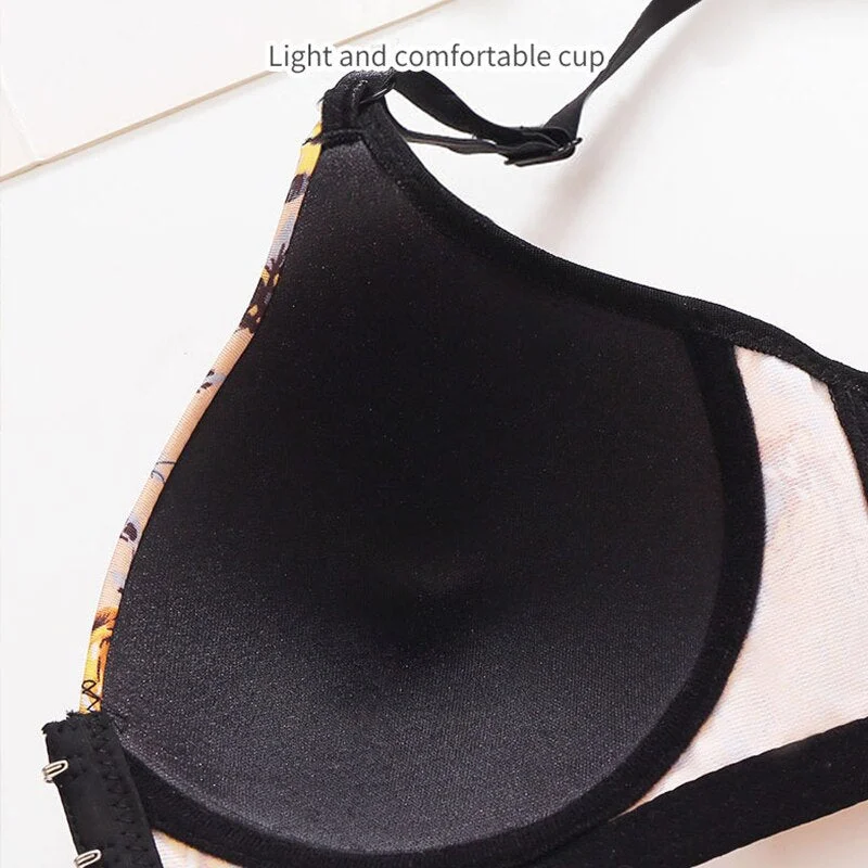 Sexy Bra Floral Underwear Front Closure Women Bras Push Up Bralette Female Brassiere Wireless Seamless Bra for Woman Lingerie