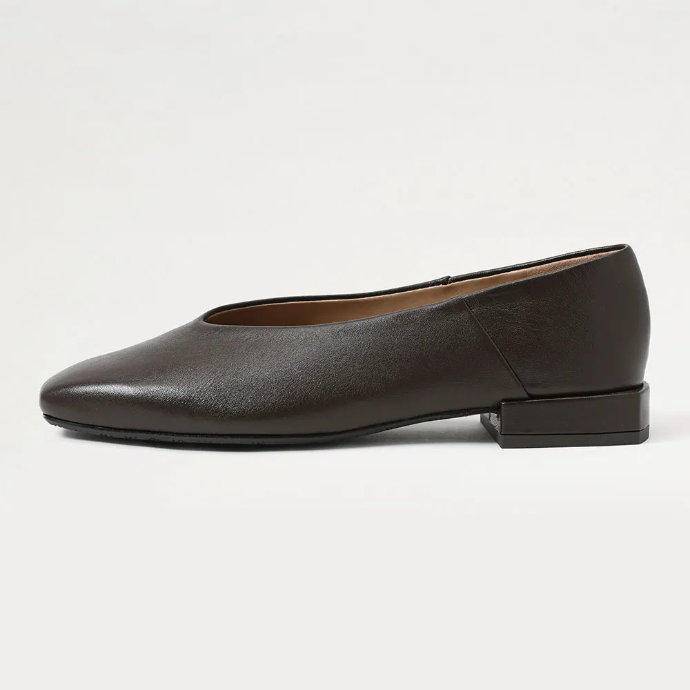 Women's Classic Chocolate Brown Flat Slip On Closed Toe Shoes