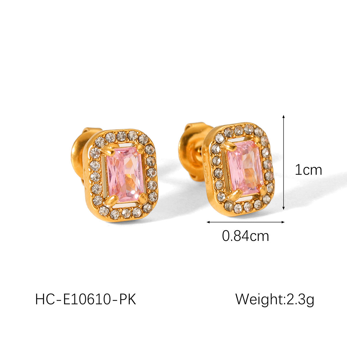 Ins Style Stainless Steel Bow Earrings Inlaid Zircon Earrings Female Titanium Steel 18K Gold-Plated Earrings