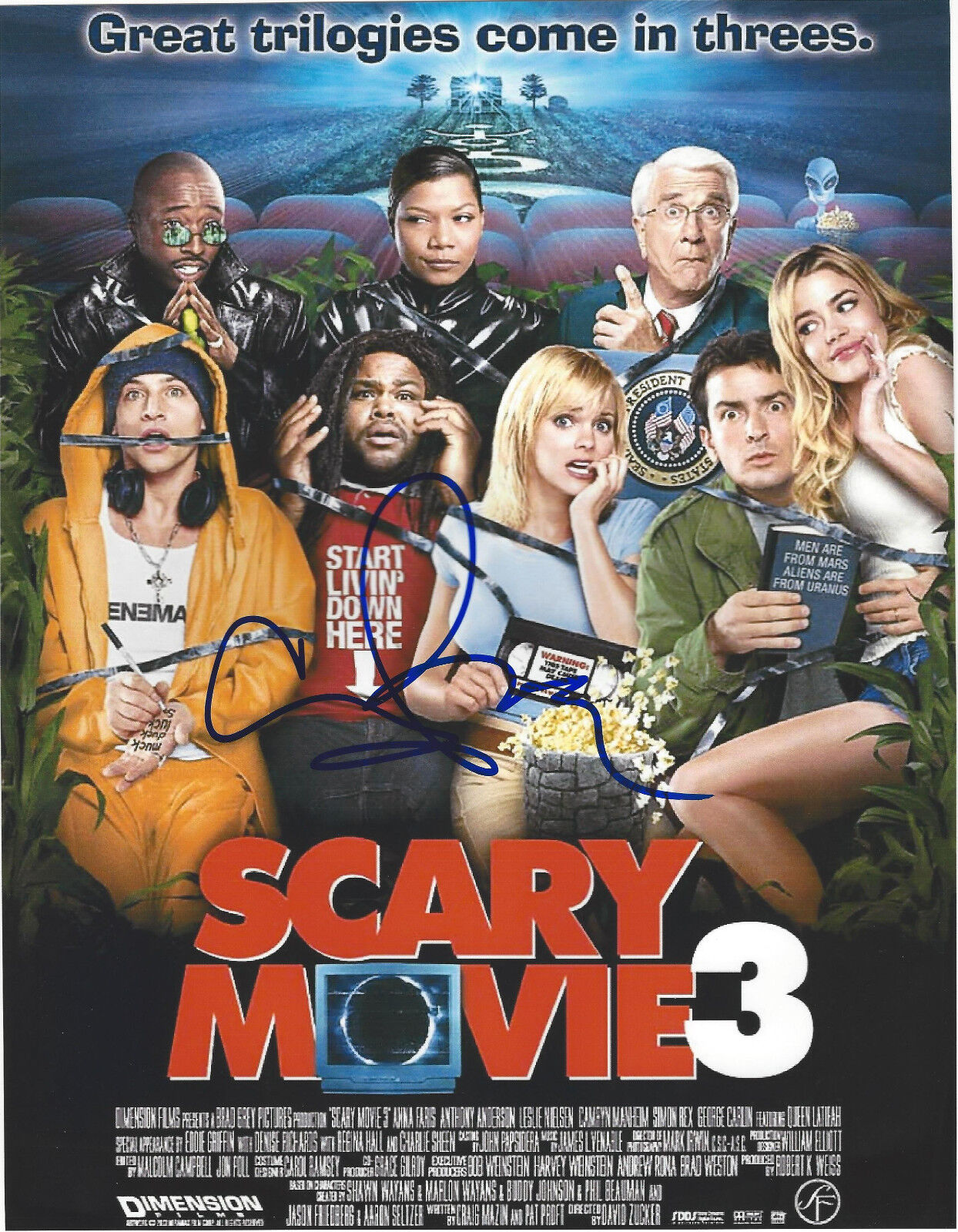 SIMON REX SIGNED AUTHENTIC 'SCARY MOVIE 3' POSTER 8.5X11 Photo Poster painting w/COA ACTOR