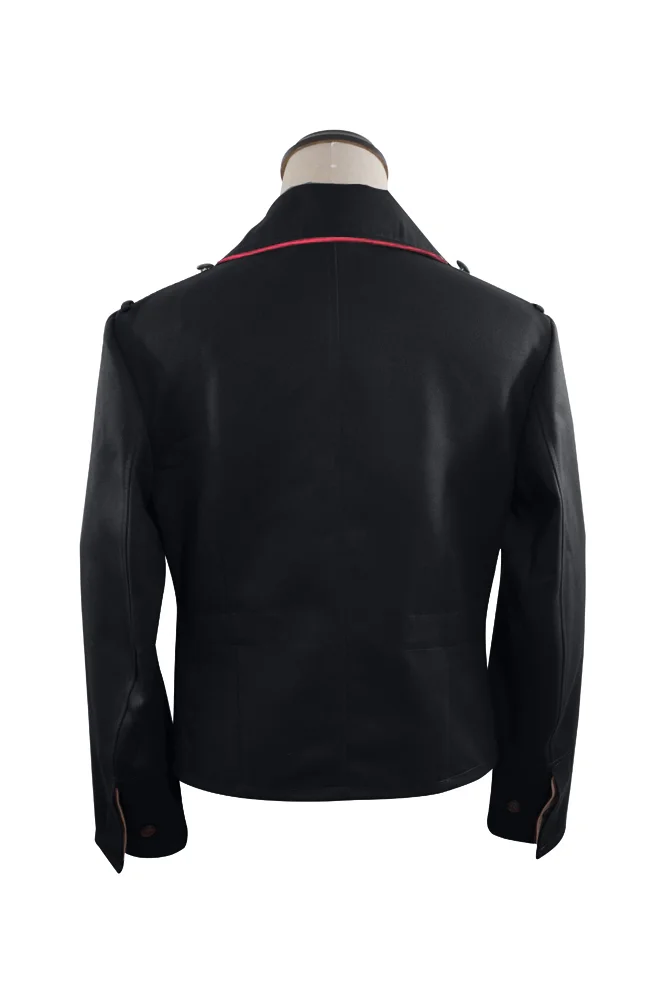   Wehrmacht German Hot Pink Collar Thread Panzer Black Gabardine Wrap Jacket German-Uniform
