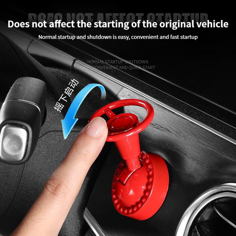 Car one-button start lever decorative sticker car start-stop button key protective cover