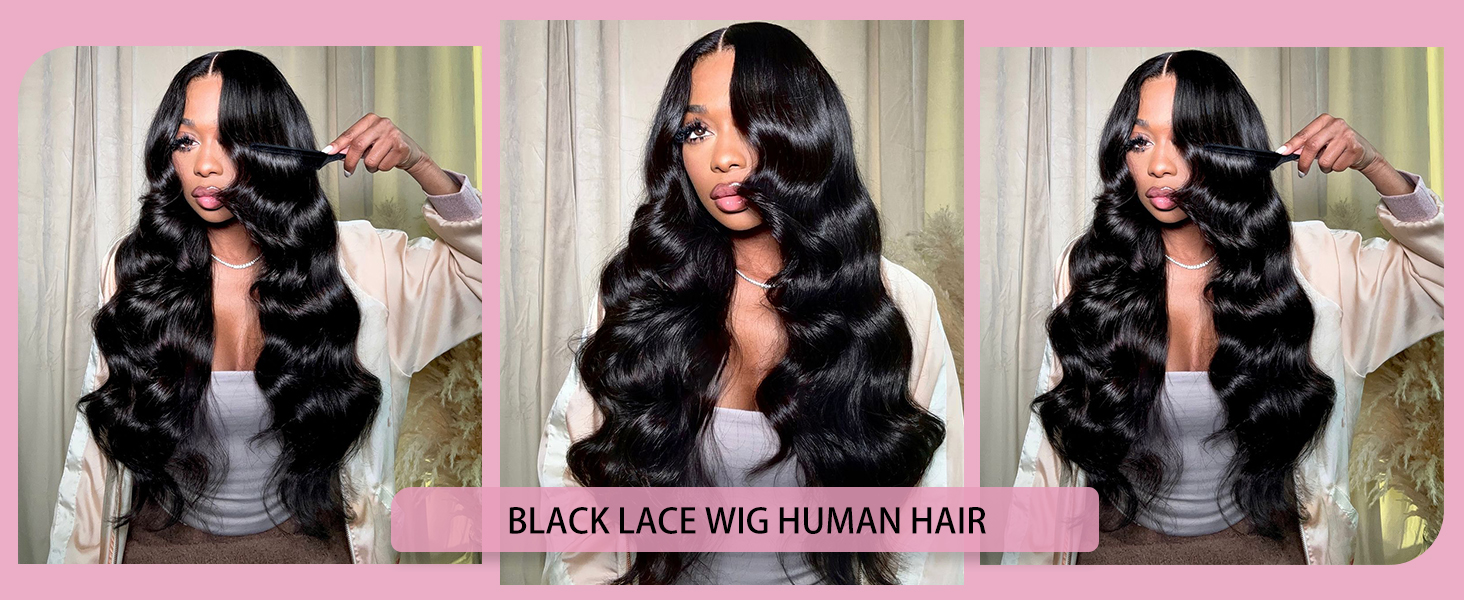 Glueless Wigs Human Hair with Baby Hair for Women Natural Black