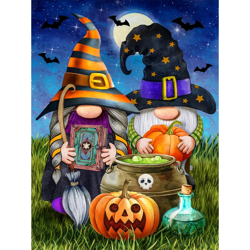 Diamond Painting Full Round Drill Halloween Gnome(Canvas30*40cm)