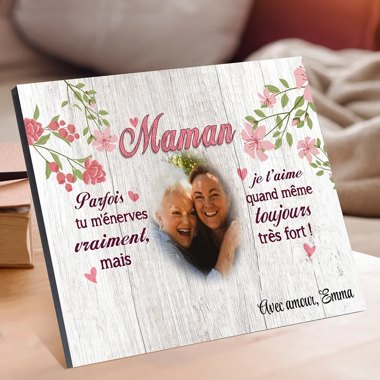 Cadre photo en bois personnalisé, cadeau maman - Print Your Love