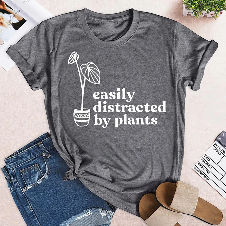 Easily Distracted By Plants Shirt Tee -02482-Annaletters